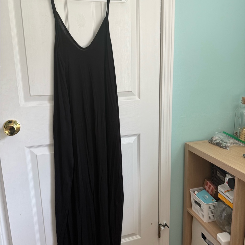 Love in Black Maxi Slip Dress Night Out